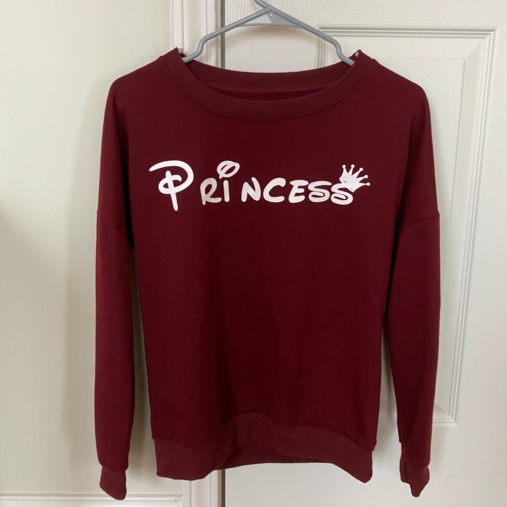 Maroon princess crew neck sweatshirt